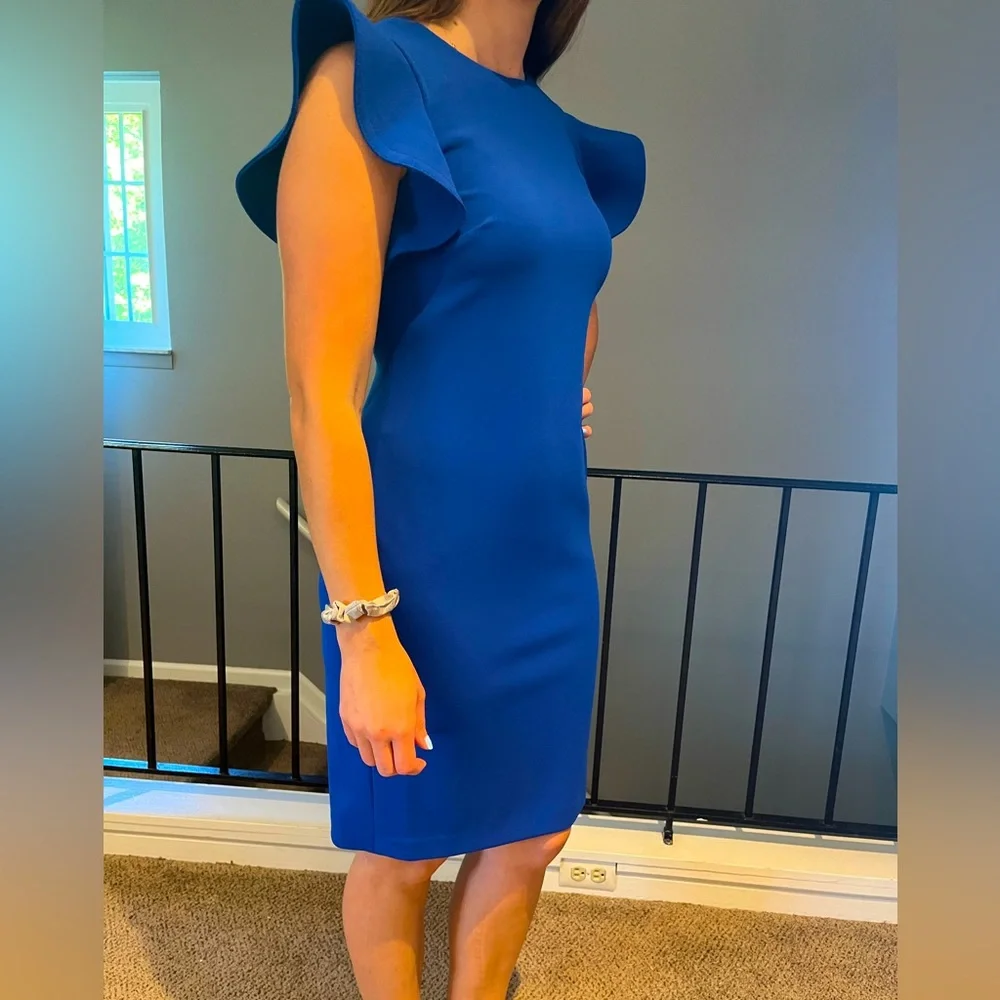 Calvin Klein Cocktail Dress (Size 4) Royal Blue - Picture 1 of 3
